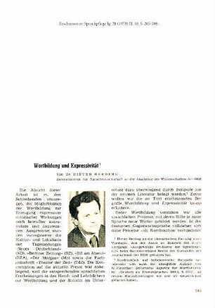 Wortbildung und Expressivität