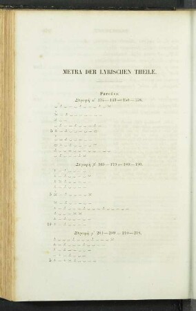 Metra der Lyrischen Theile