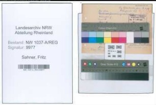 Entnazifizierung Fritz Sahner , geb. 13.06.1902 ()