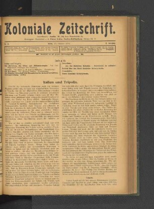 Nr. 43. Berlin, 20. Oktober 1911. 12. Jahrgang.