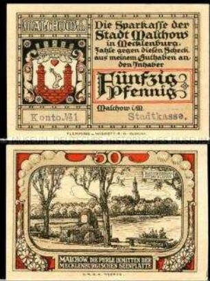 Malchow, Notgeldserie, 50 Pfennig