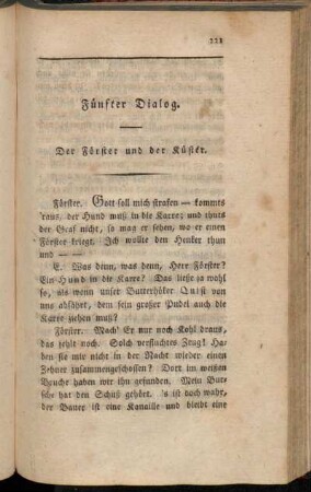 Fünfter Dialog. Der Förster und der Küster.