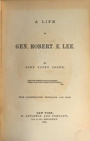 A Life of Gen(eral) Robert E(dward) Lee