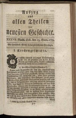 XXXVII. Nachl. Cob. den 13. Sept. 1755.