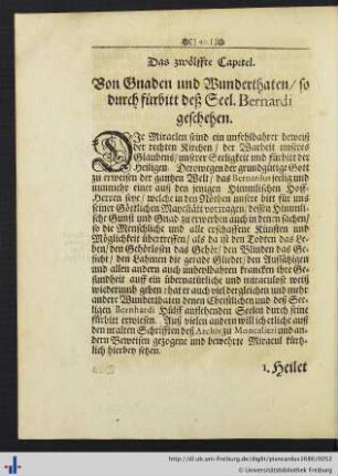 Das zwölffte Capitel. Von Gnaden und Wunderthaten/ so durch fürbitt deß Seel. Bernardi geschehen.