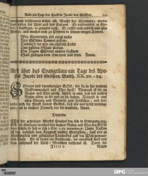 Rede über das Evangelium am Tage des Apostels Jacobi des Grössern