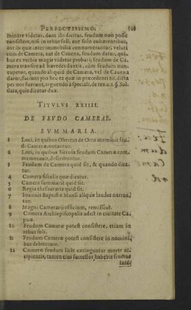 Titulus XXIIII. Camerae.