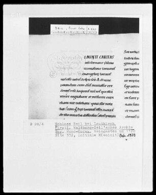 Sogenannter Cuno-Codex — Initiale M(eminit), Folio 332