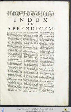 Index In Appendicem.