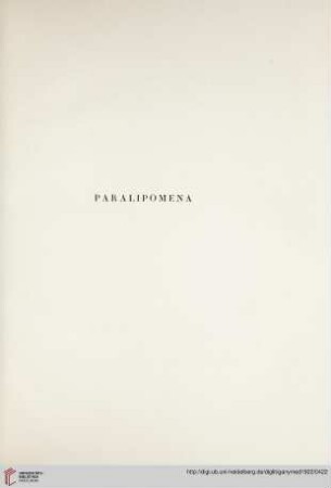 Paralipomena