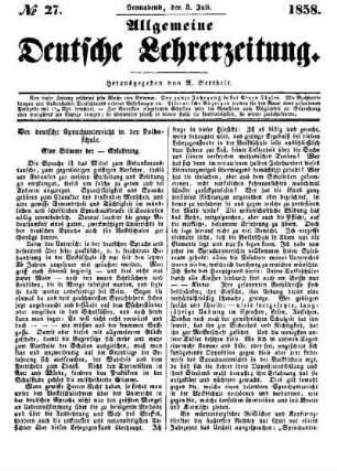 Der deutsche Sprachunterricht in der Volksschule