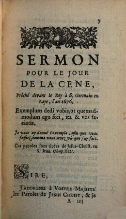 Panegyriques Et Autres Sermons, [3]. Sermons Sur Differens Sujets, Prechez en des occasions particuliéres