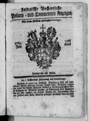 23tes Stück, Ausgabe vom 5. Junius 1767