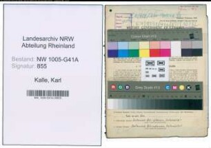 Entnazifizierung Karl Kalle , geb. 24.11.1914 (Bahnpolizist)