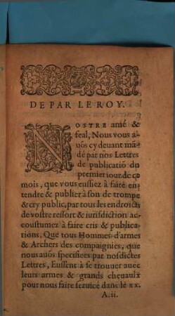 Lettres du Roy pour la monstre ... d'aucunes compaignies de sa gendarmerie