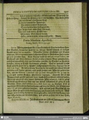 Feria Matthiae Apostoli. Evang. Matth. XI. v. 25 - 30.