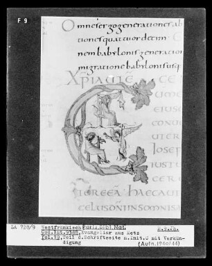 Evangeliar aus Metz — Evangeliar aus Metz, Folio 19rectoInitiale
