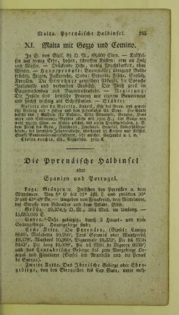Die Pyrenaeische Halbinsel oder Spanien und Portugal