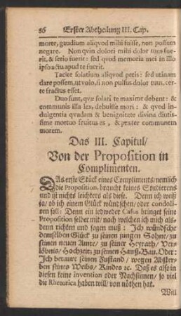 Das III. Capitul/ Von der Proposition in Complimenten.