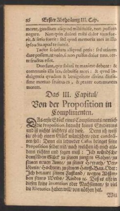 Das III. Capitul/ Von der Proposition in Complimenten.