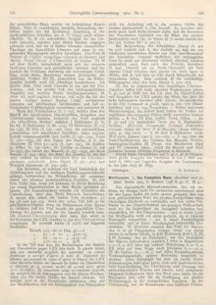 256-261 [Rezension] Wellhausen, Julius, Das Evangelium Marci übersetzt und erklärt