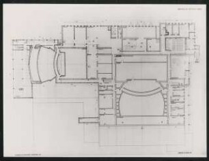 Stadttheater, Krefeld: Grundriss KG, 1. Entwurf