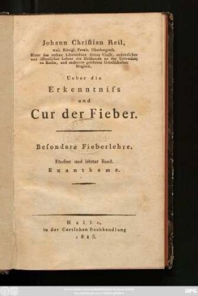 Fünfter und letzter Band: Exantheme