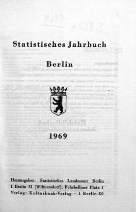 1969: Statistisches Jahrbuch