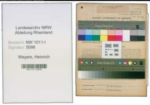 Entnazifizierung Heinrich Weyers , geb. 17.03.1901 (Lagerarbeiter)