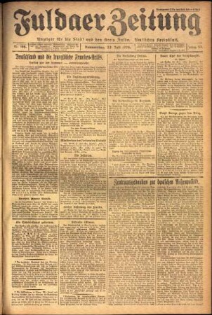 Erste Ausgabe vom Donnerstag, den 22. Juli 1926.