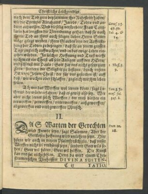 II. Das Warten der Gerechten wird Frewde seyn/ [...]