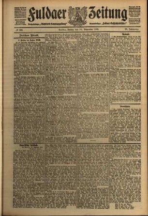 Dritte Ausgabe vom Freitag, den 31. Dezember 1909.