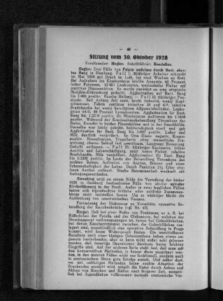 Sitzung vom 30. Oktober 1928