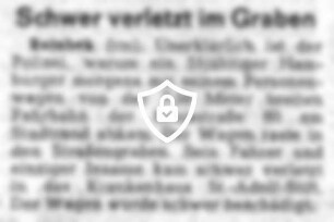 Schwer verletzt im Graben