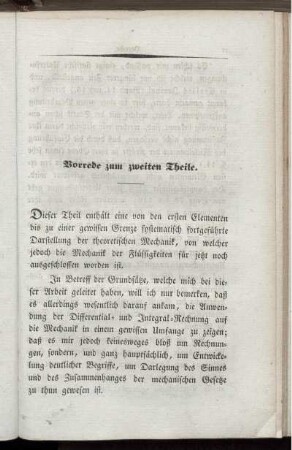 Vorrede zum zweiten Theile.
