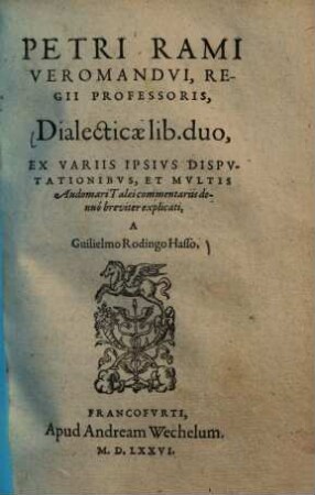 Dialecticae libri duo : ex variis ipsius disputationibus ...