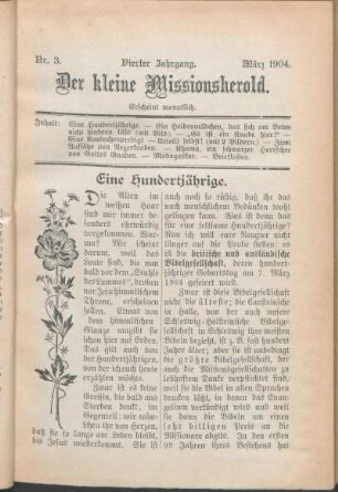 Nr. 3. Vierter Jahrgang. März 1904.
