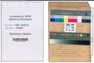 Entnazifizierung Martha Brinkmann , geb. 29.03.1905 ()