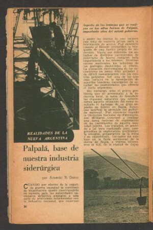 Palpalá, base de nuestra industria siderúrgica : Realidades de la Nueva Argentina