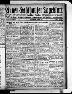 Linden-Dahlhauser Tageblatt : Bochumer Tageblatt : amtlicher Anzeiger für die Groß-Gemeinde Linden-Dahlhausen und Umgegend