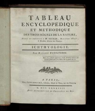 [540], [], []: Encyclopédie Méthodique, Ou Par Ordre De Matières; Précédée d'un Vocabulaire universel, servant de Table pour tout l'Ouvrage, ornée des Portraits de MM. Diderot & D'Alembert, premiers Éditeurs de l'Encyclopédie. [540]. Tableau Encyclopédique Et Méthodique Des Trois Règnes De La Nature. [6]