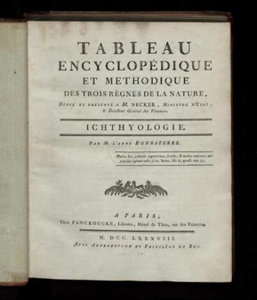 [540], [], []: Encyclopédie Méthodique, Ou Par Ordre De Matières; Précédée d'un Vocabulaire universel, servant de Table pour tout l'Ouvrage, ornée des Portraits de MM. Diderot & D'Alembert, premiers Éditeurs de l'Encyclopédie. [540]. Tableau Encyclopédique Et Méthodique Des Trois Règnes De La Nature. [6]