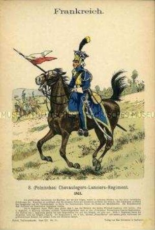 Uniformdarstellung, Reiter des 8. Polnischen Chevauleger-Lancier-Regiments, Erstes Kaiserreich Frankreich, 1811.