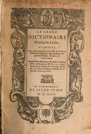 Le grand Dictionnaire françoise-latin
