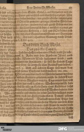 Das dritte Buch Mosis.