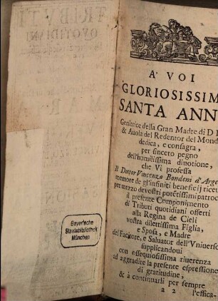 Tributi quotidiani de riverenza ossequiosissima offerti ... alla gran Madre di Dio Maria
