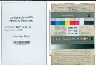 Entnazifizierung Hans Huenten , geb. 15.04.1897 (Geschaeftsfuehrer)