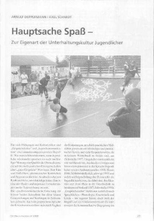 Hauptsache Spaß : zur Eigenart der Unterhaltungskultur Jugendlicher
