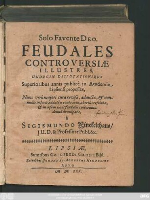 Feudales Controversiae Illustres