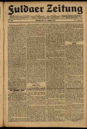 Ausgabe vom Montag, den 25. August 1913.